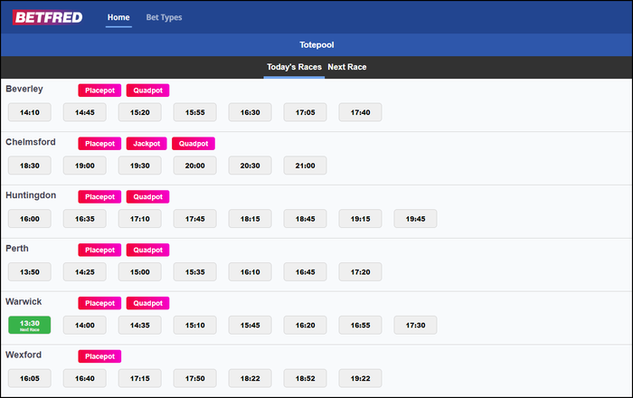 Betfred Totepool Betting