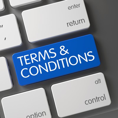 Terms and Conditions Blue Keyboard Button